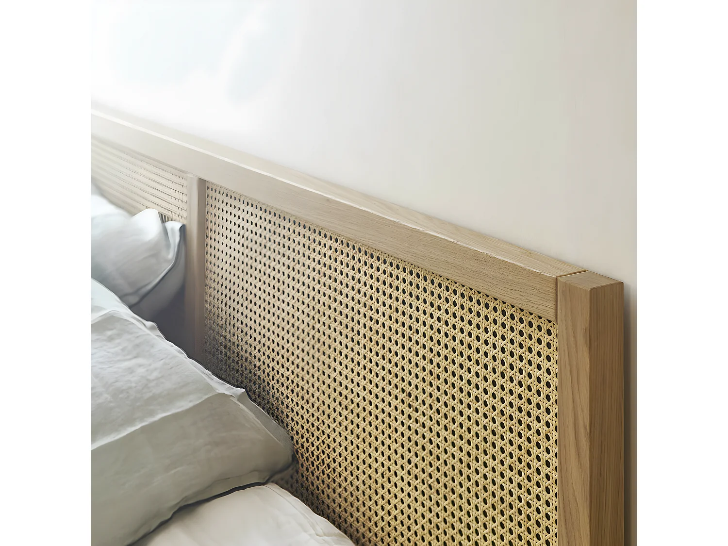 Lit en cannage Stella   Bois naturel 160x200 cm