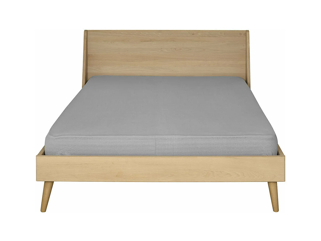 Lit 2 places 160x200 cm bois massif bois naturel MELBA