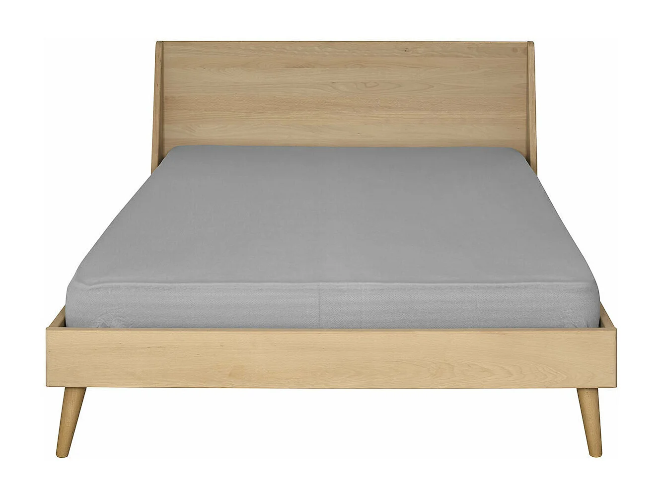 Lit 2 places 160x200 cm bois massif bois naturel MELBA