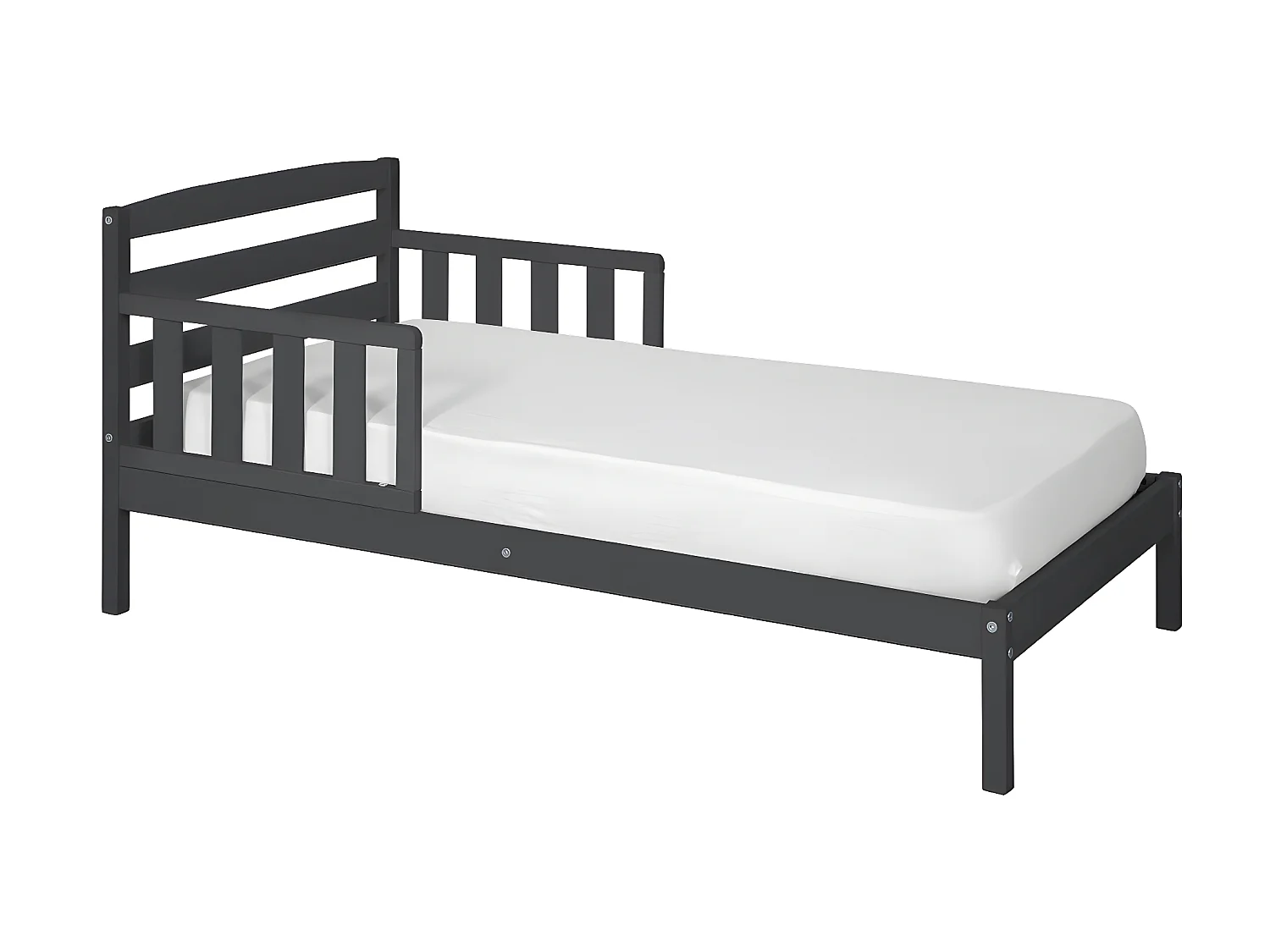 Lit enfant avec matelas 70x140 cm bois massif gris MISUNA