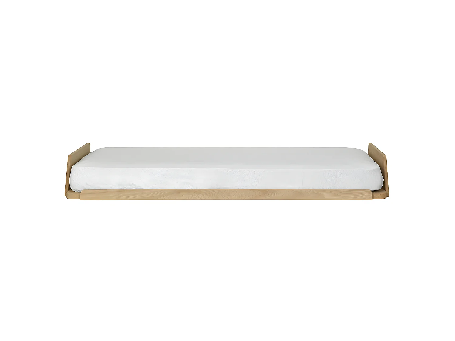 Pack lit avec matelas 90x190 cm bois massif blanc et bois KARL