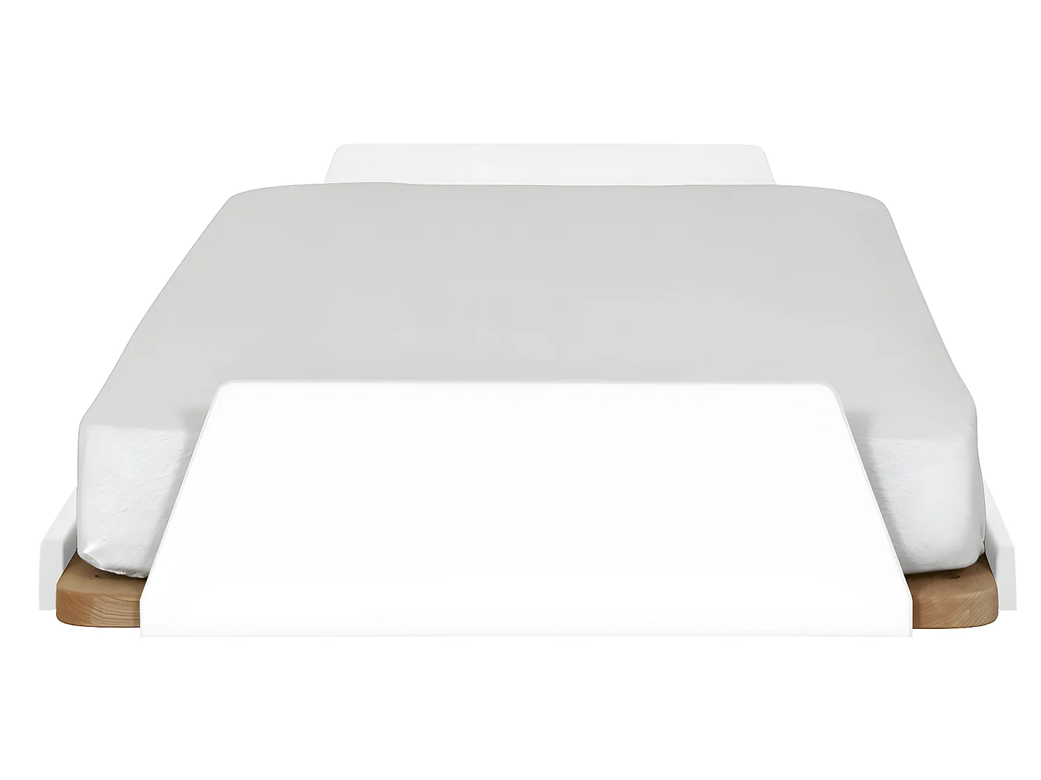 Pack lit avec matelas 90x190 cm bois massif blanc et bois KARL