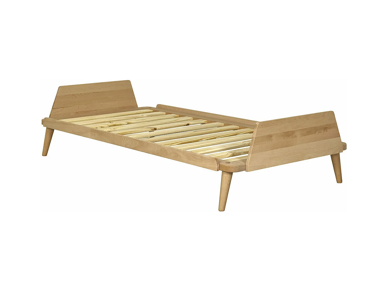 Lit 90x190 cm bois massif bois naturel KARL