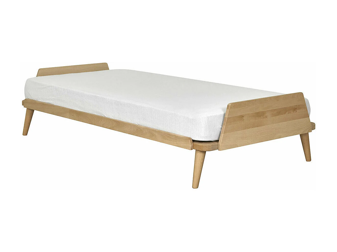 Lit 90x190 cm bois massif bois naturel KARL