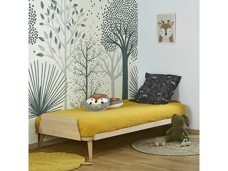 Lit 90x190 cm bois massif bois naturel KARL