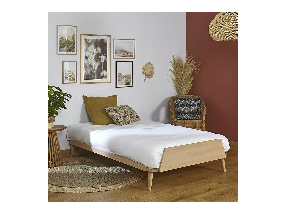 Lit 120x190 cm bois massif bois naturel KARL