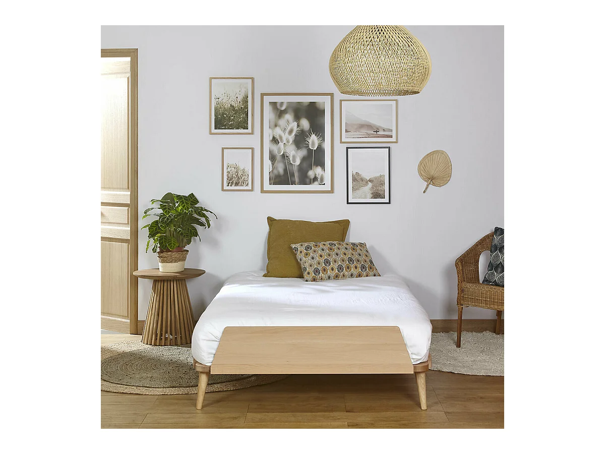 Lit 120x190 cm bois massif bois naturel KARL