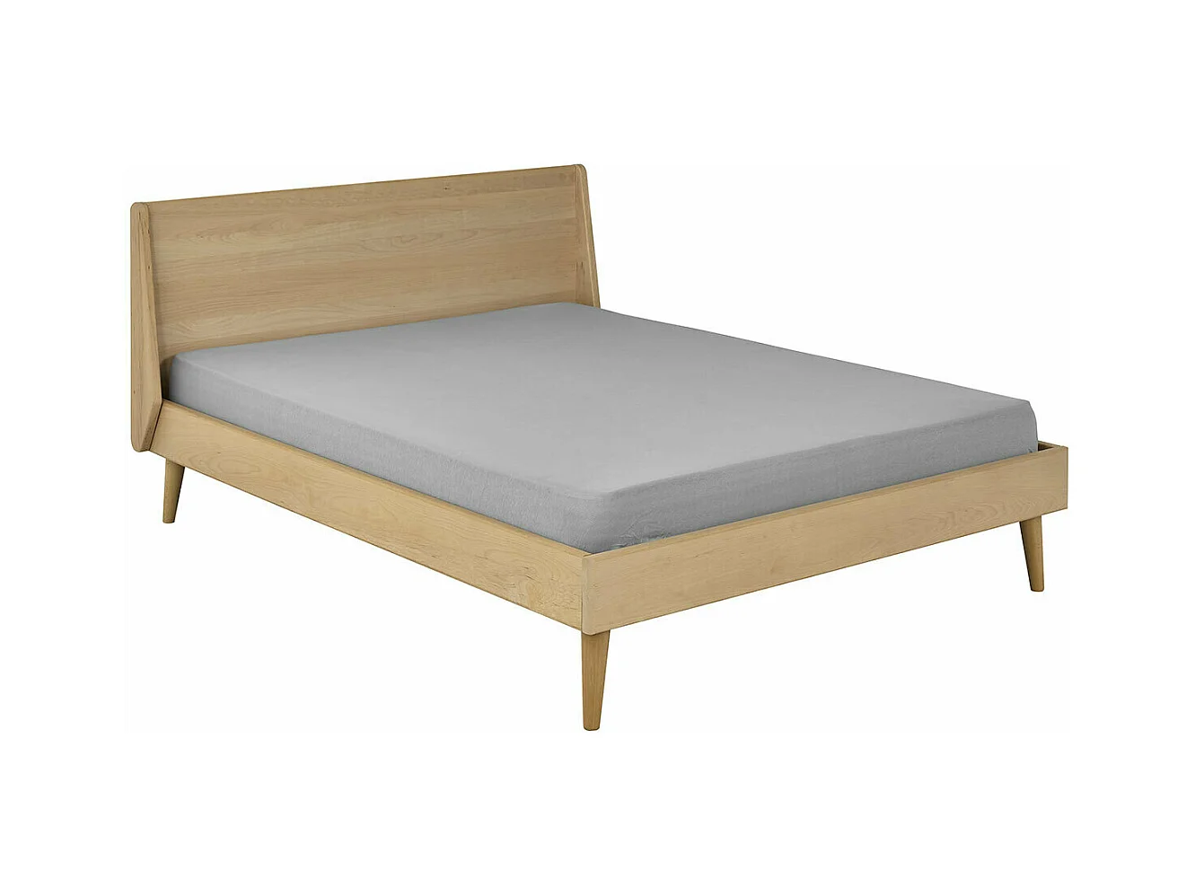 Lit 2 places 140x190 cm bois massif bois naturel MELBA