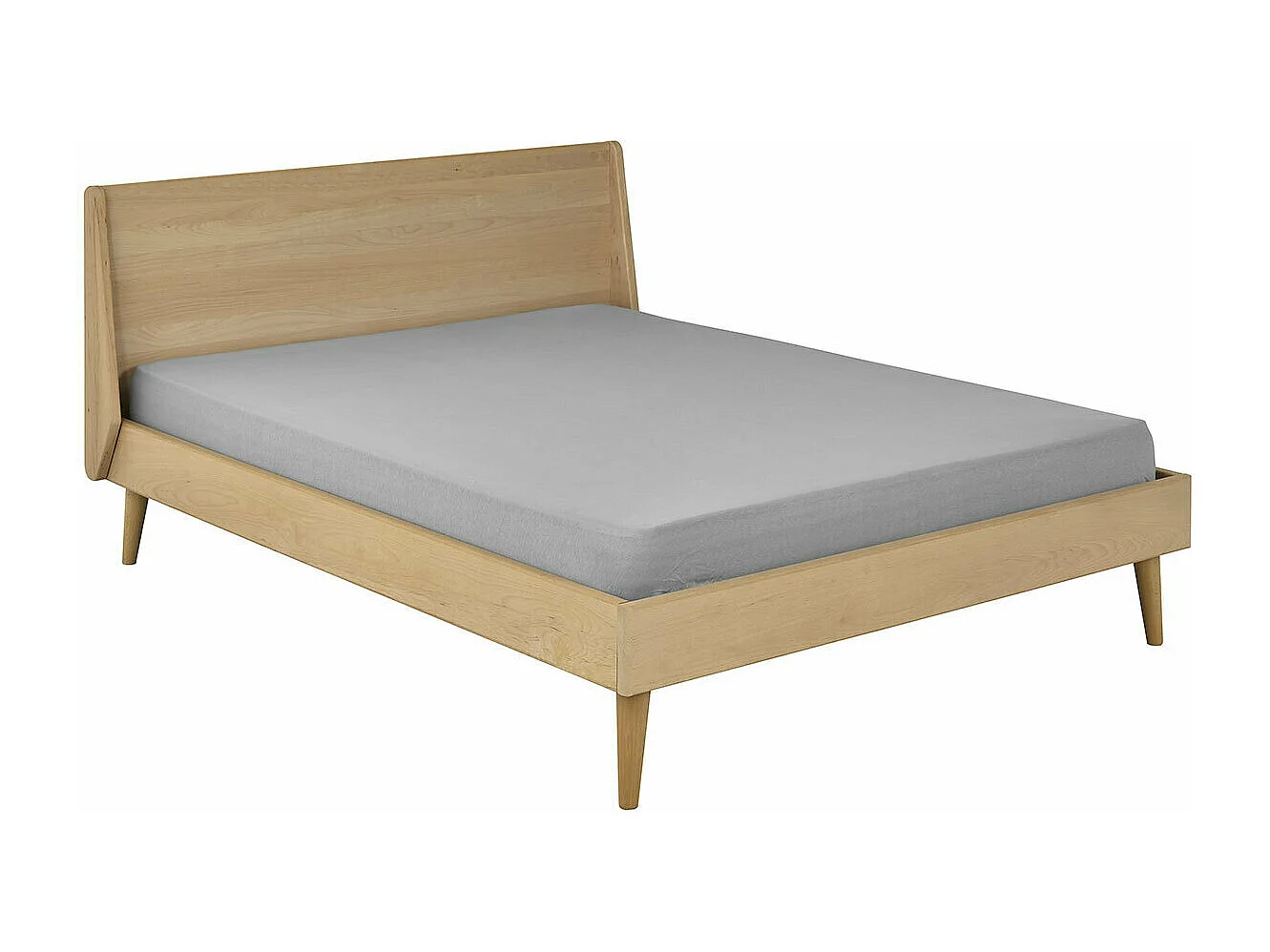 Lit 2 places 140x190 cm bois massif bois naturel MELBA