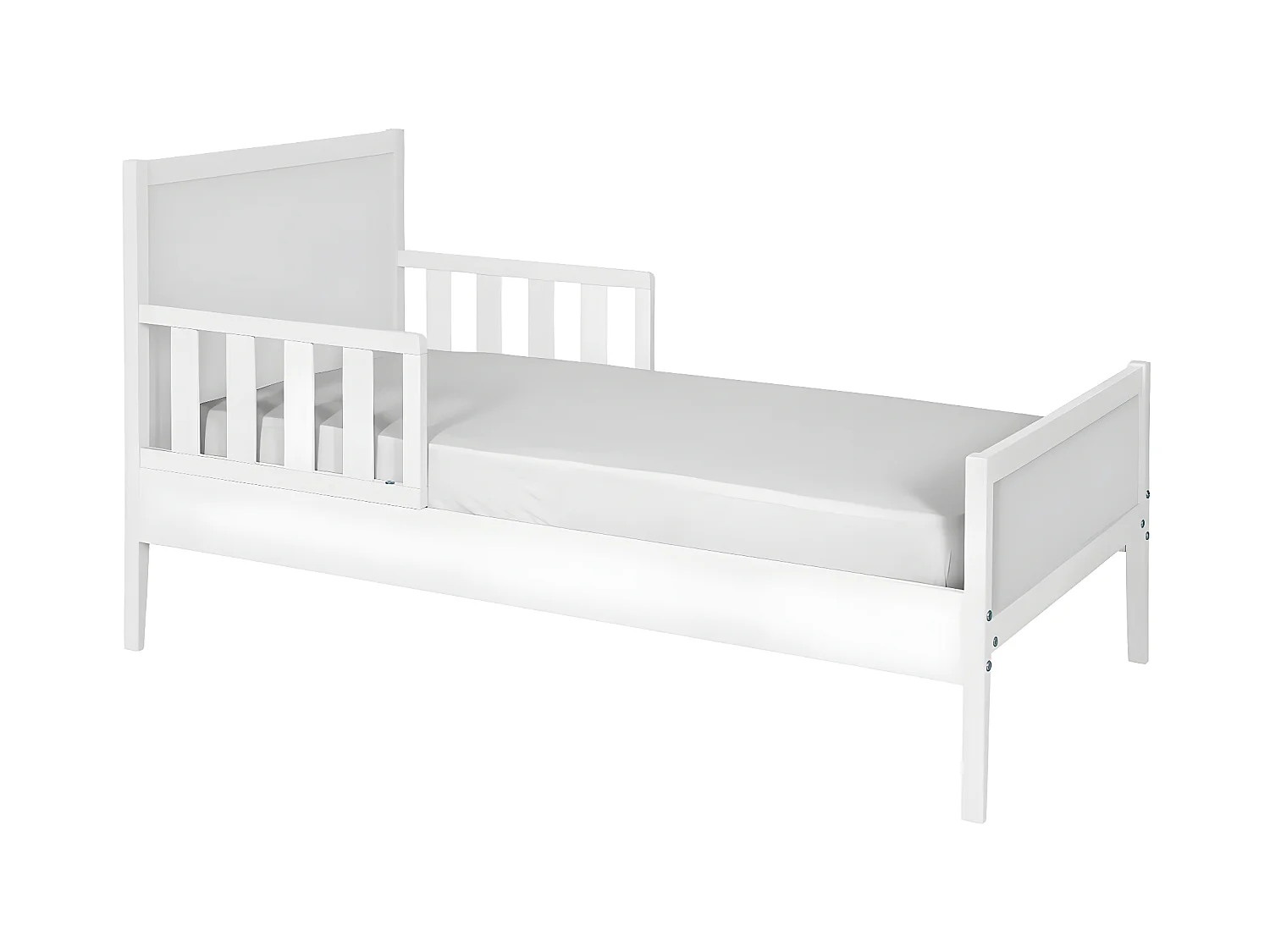 Lit enfant 70x140 cm bois massif blanc TINA