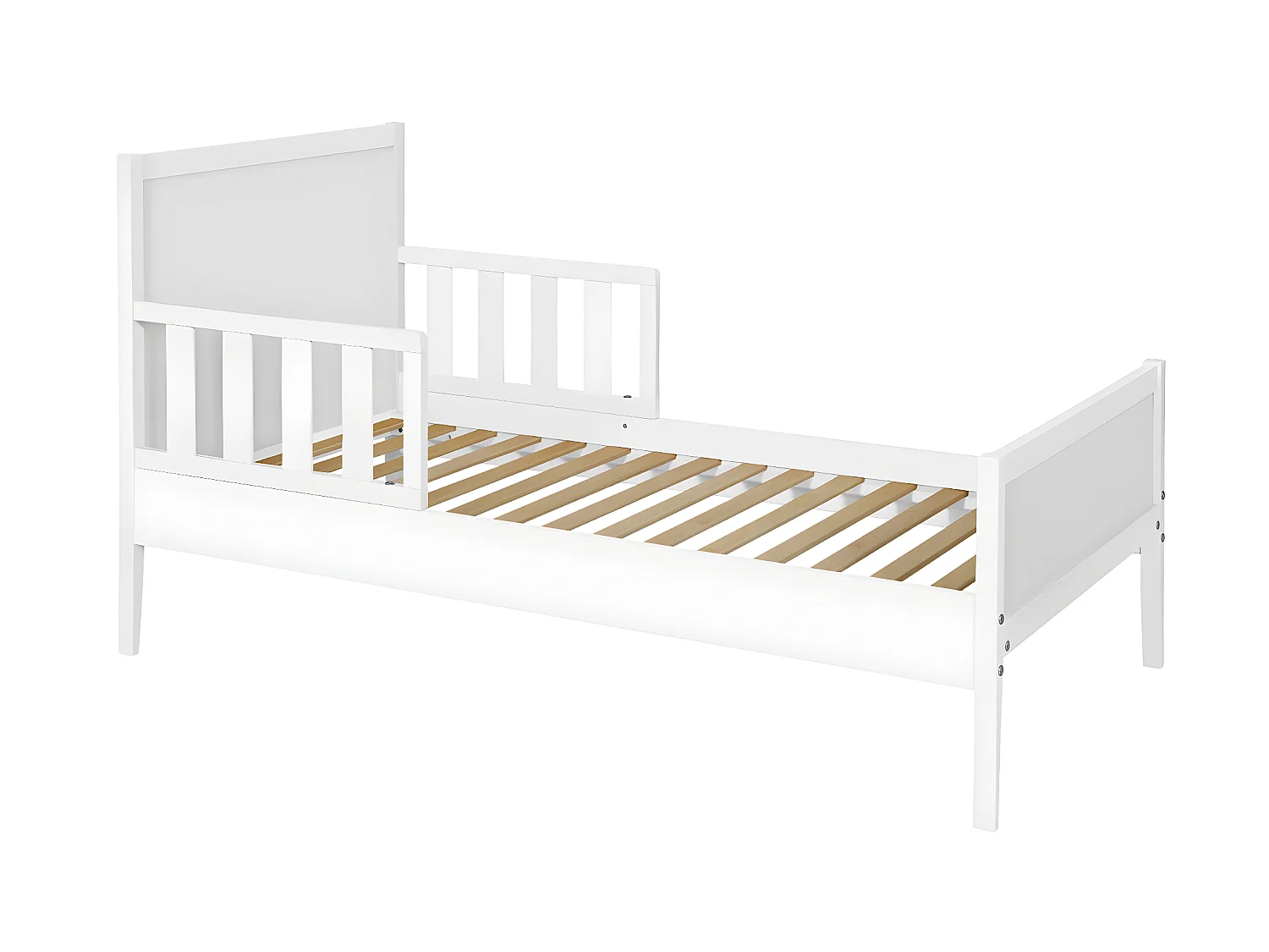 Lit enfant 70x140 cm bois massif blanc TINA