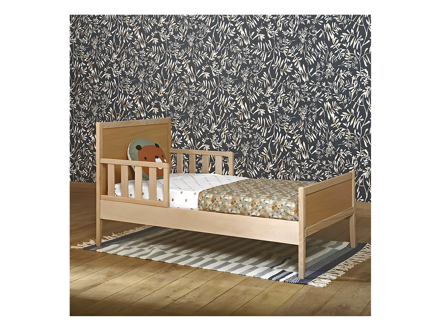 Lit enfant 70x140 cm bois massif blanc TINA