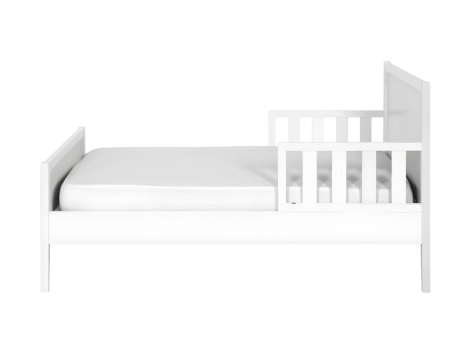 Lit enfant 70x140 cm bois massif blanc TINA