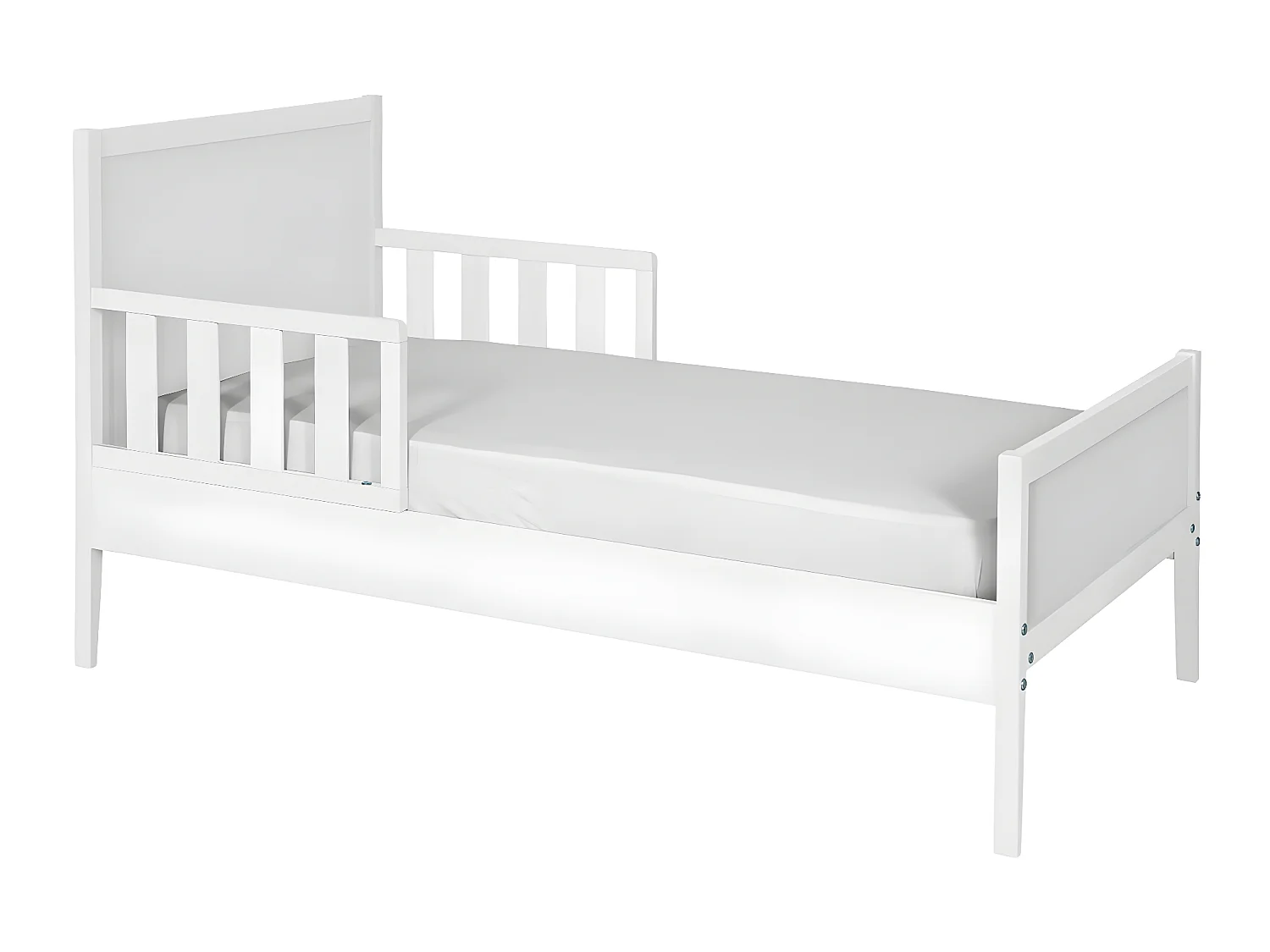 Lit enfant 70x140 cm bois massif blanc TINA