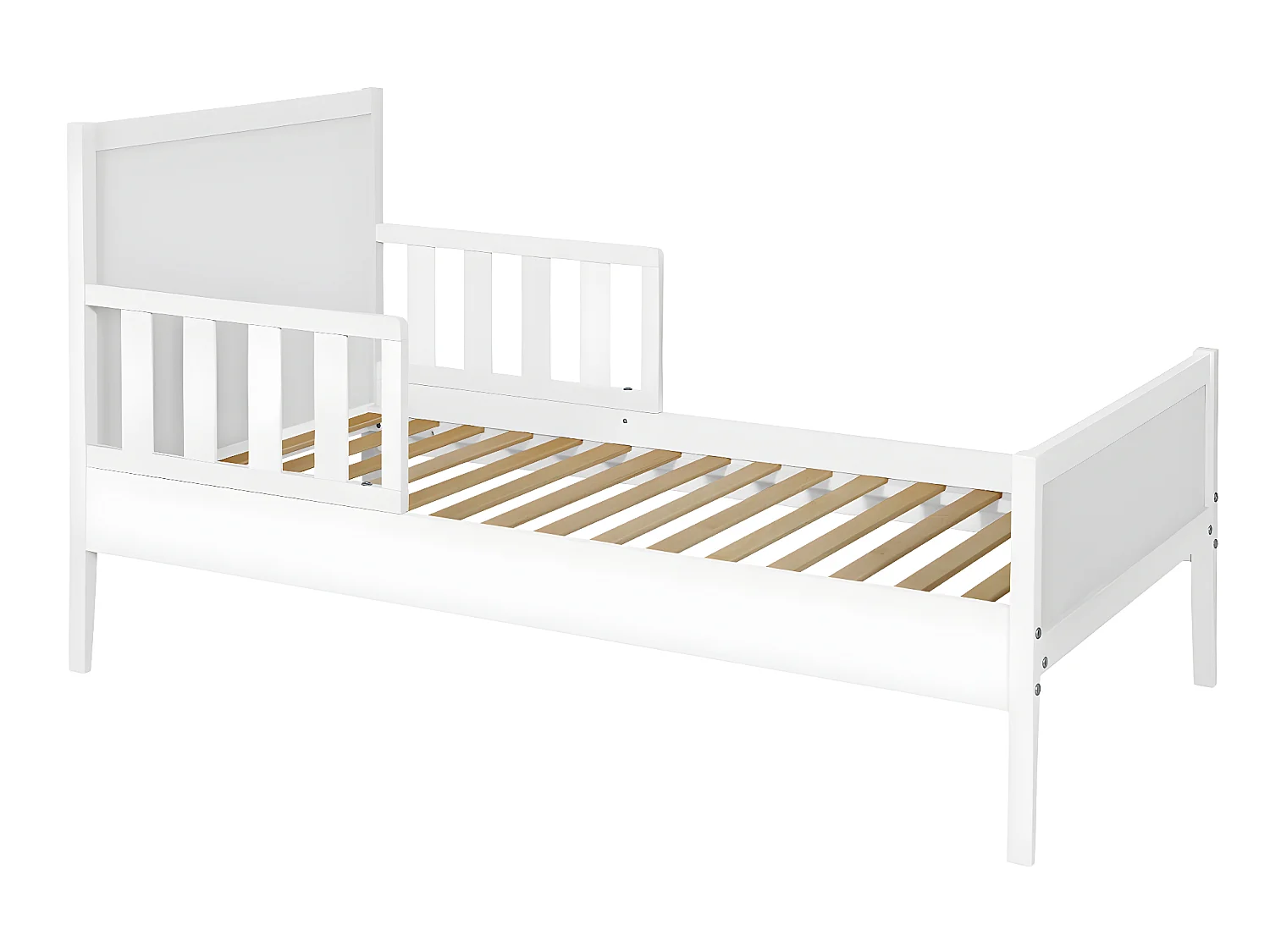 Lit enfant 70x140 cm bois massif blanc TINA