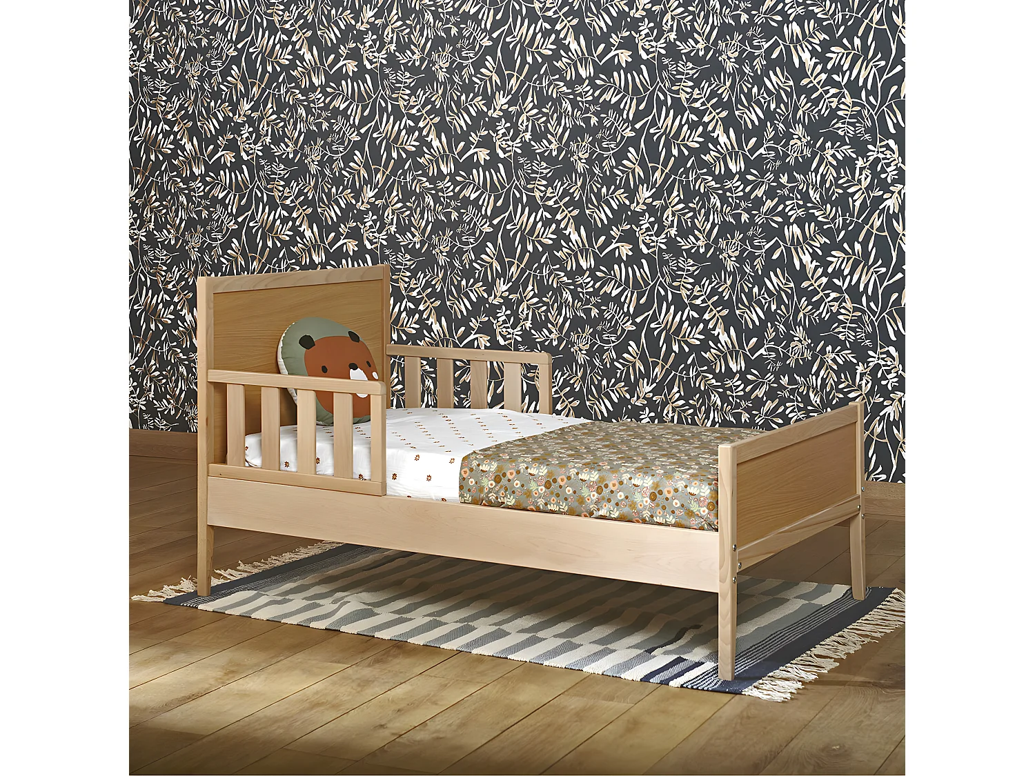 Lit enfant 70x140 cm bois massif blanc TINA