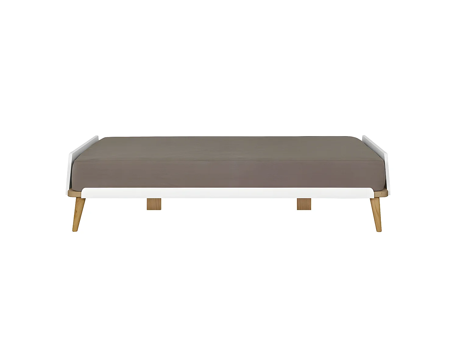 Lit 120x190 cm bois massif blanc et bois KARL