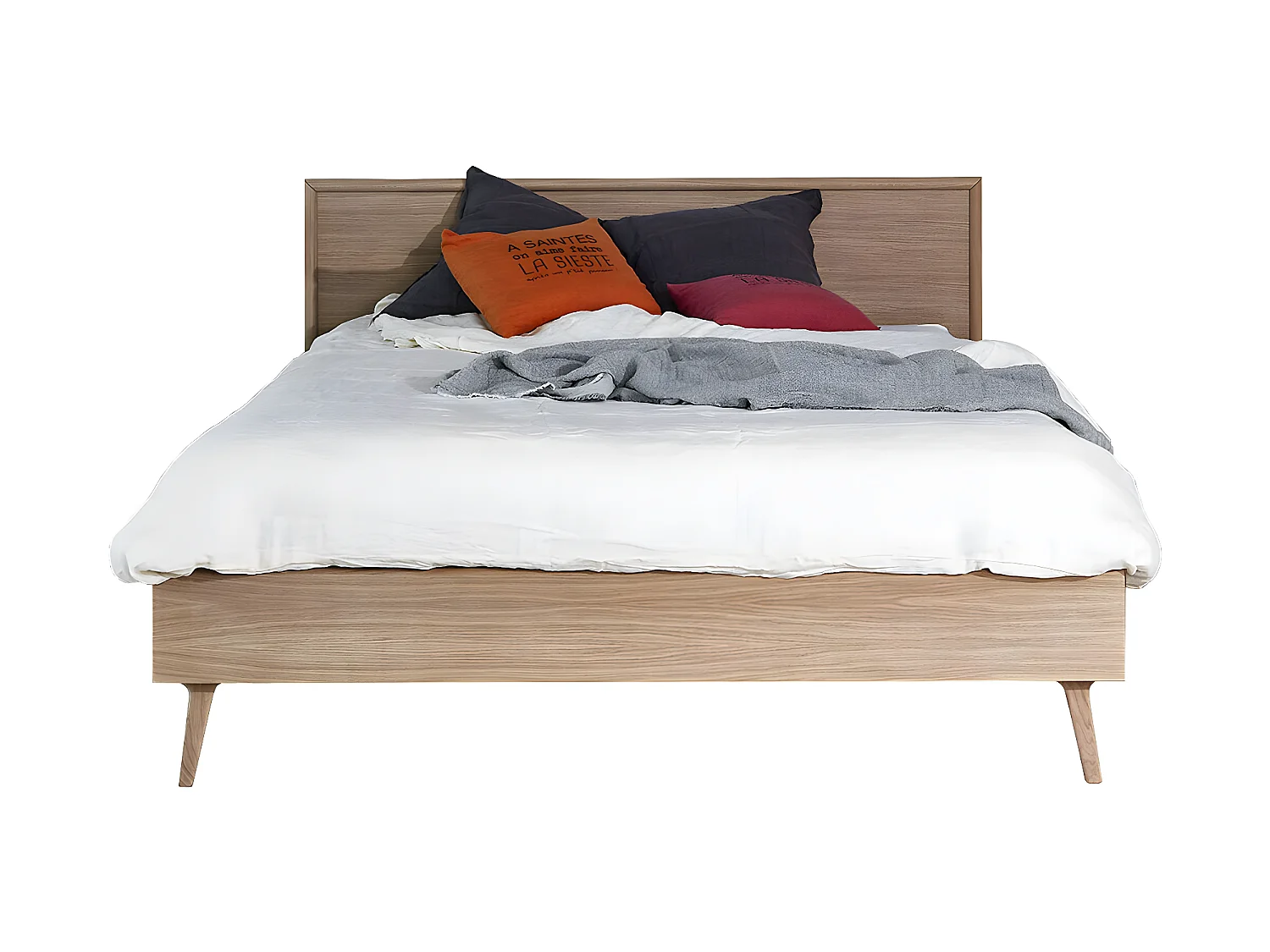 Pack lit avec matelas 160x200 cm bois massif bois HOLDA
