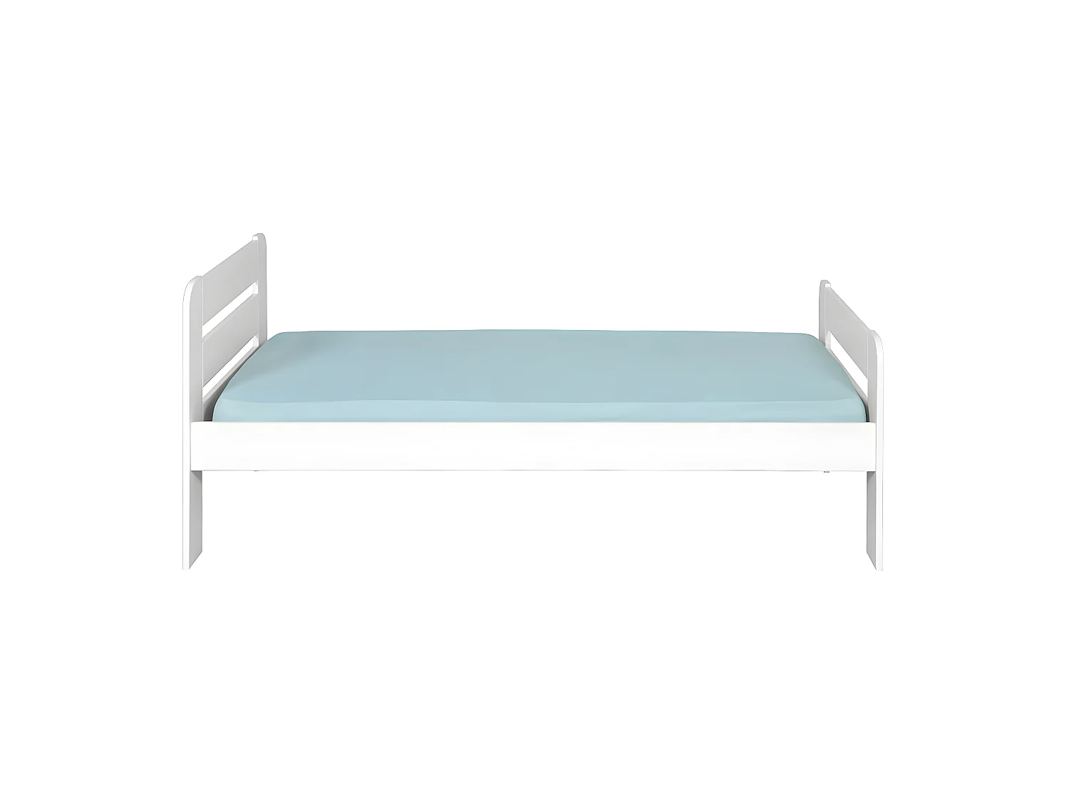 Pack lit avec matelas 90x190 cm bois massif blanc SUNDY