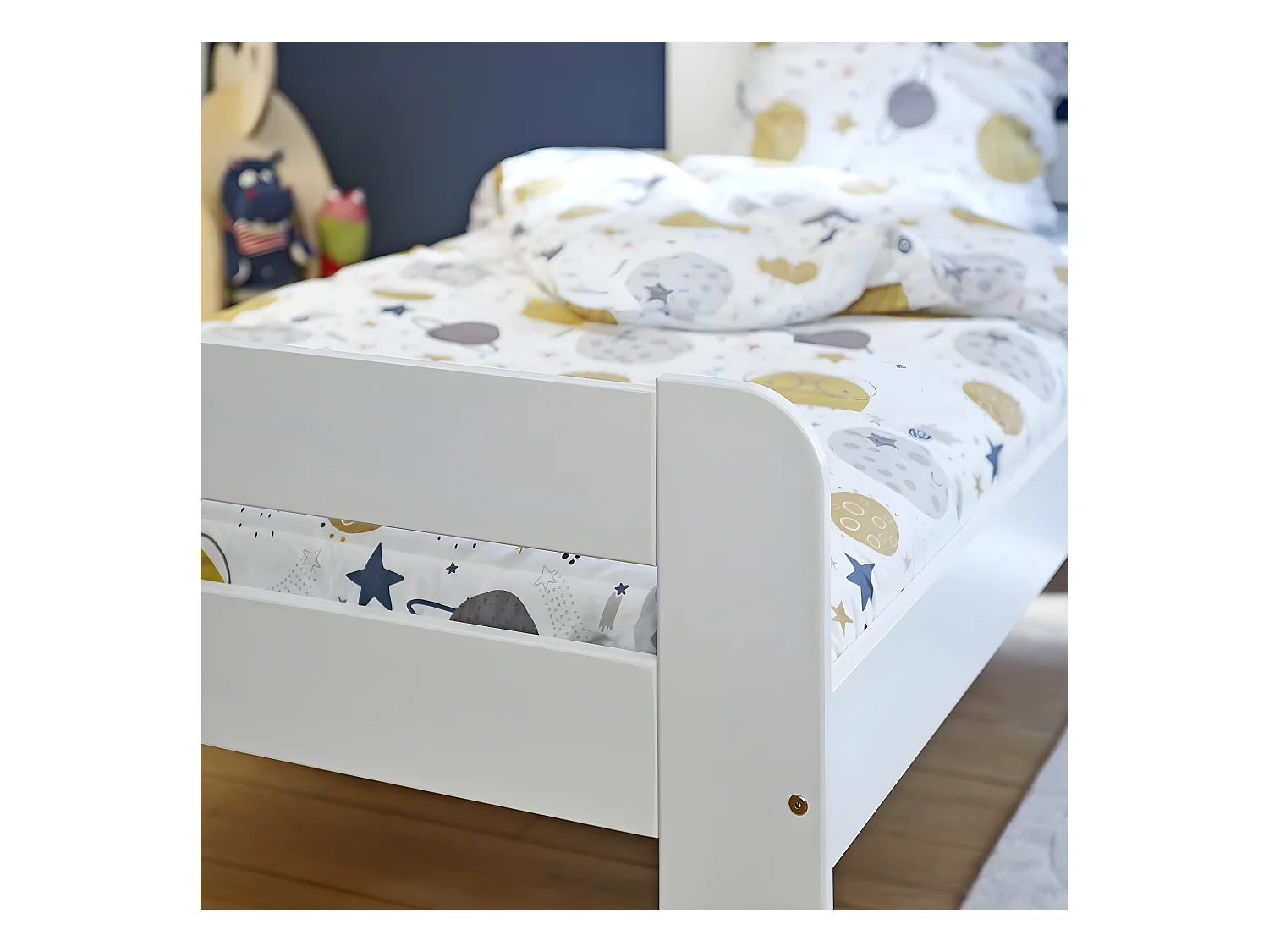 Pack lit avec matelas 90x190 cm bois massif blanc SUNDY