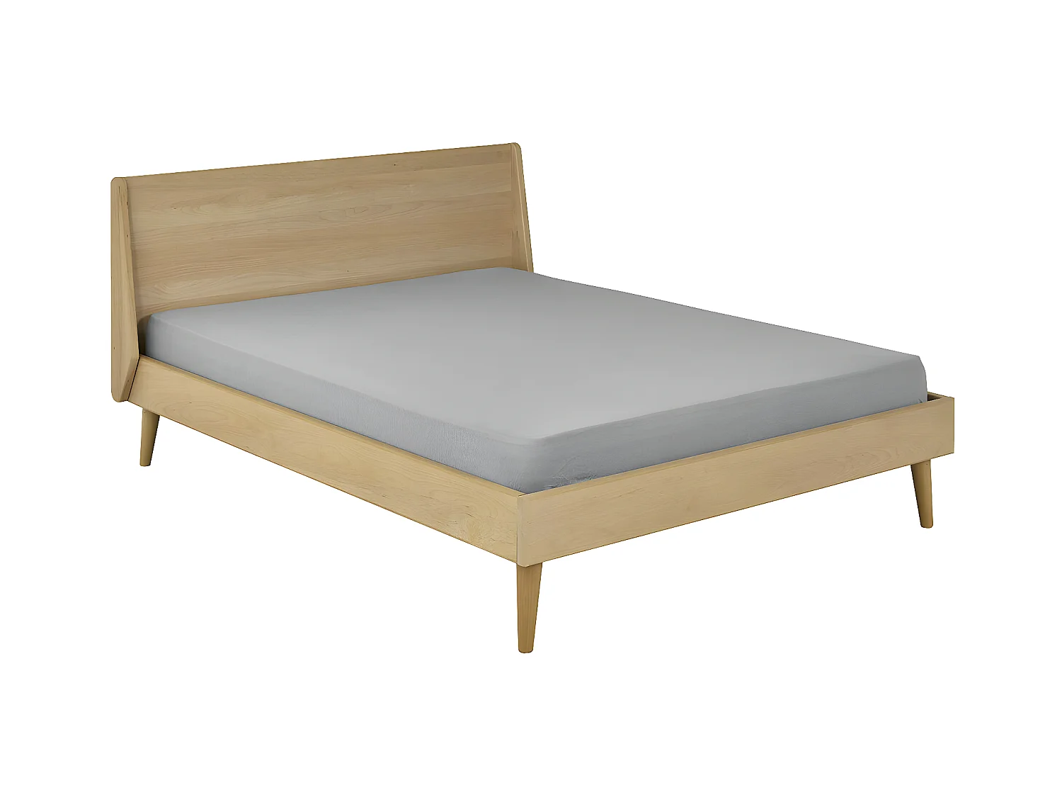 Pack lit avec matelas 160x200 cm bois massif bois naturel MELBA