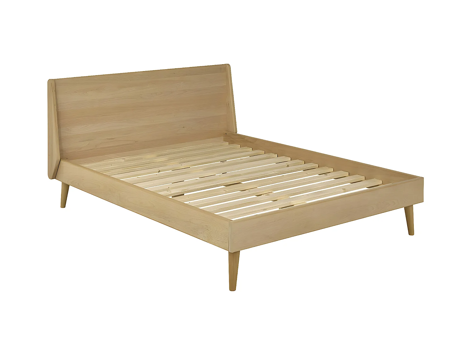 Pack lit avec matelas 160x200 cm bois massif bois naturel MELBA