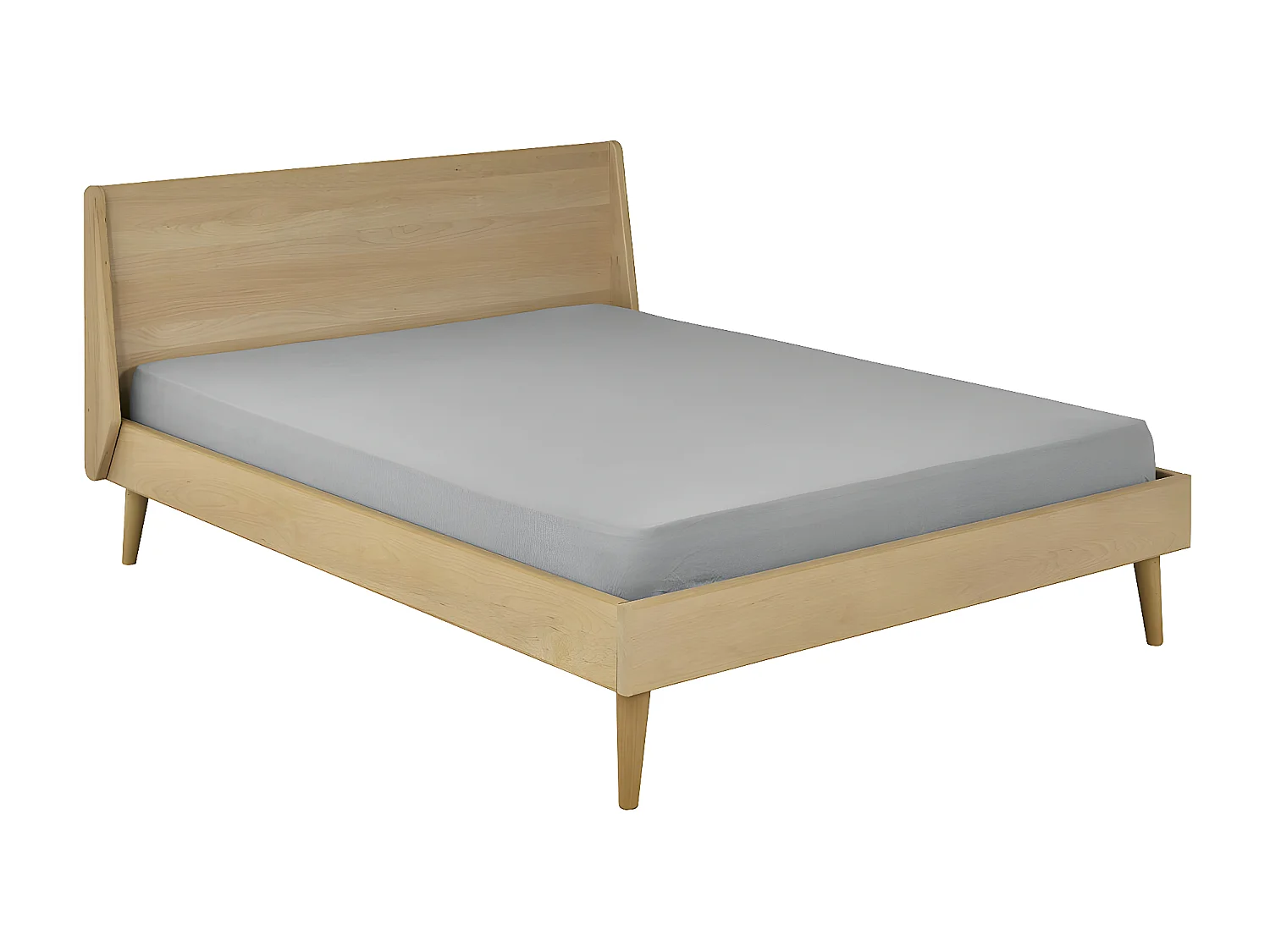 Pack lit avec matelas 160x200 cm bois massif bois naturel MELBA
