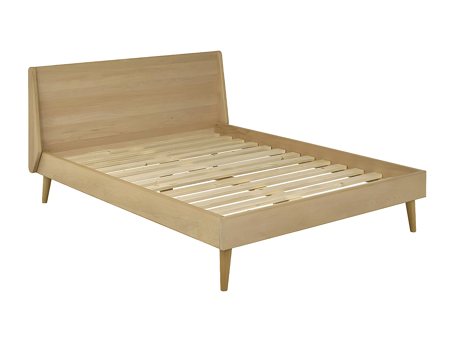 Pack lit avec matelas 160x200 cm bois massif bois naturel MELBA