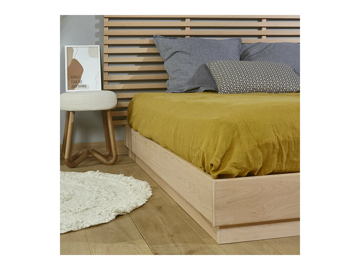 Lit 160x200 cm bois massif bois naturel BAYA