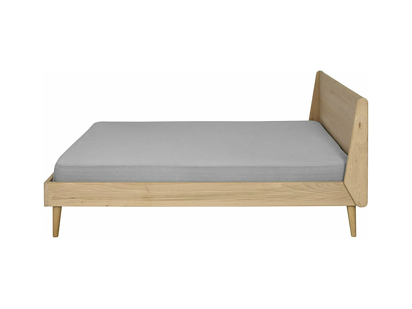 Lit 2 places 120x190 cm bois massif bois naturel MELBA