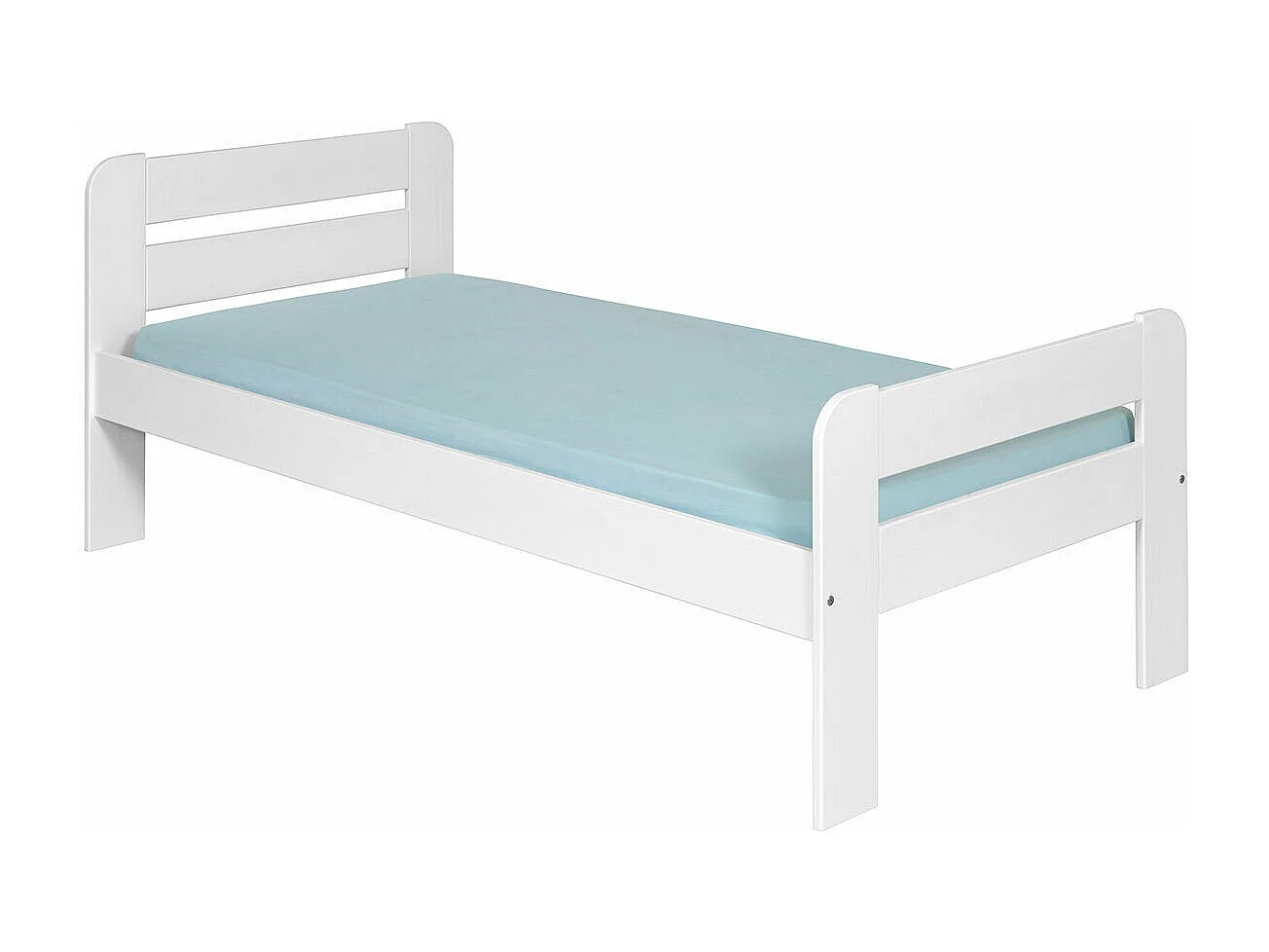 Lit enfant 90x190 cm bois massif blanc SUNDY
