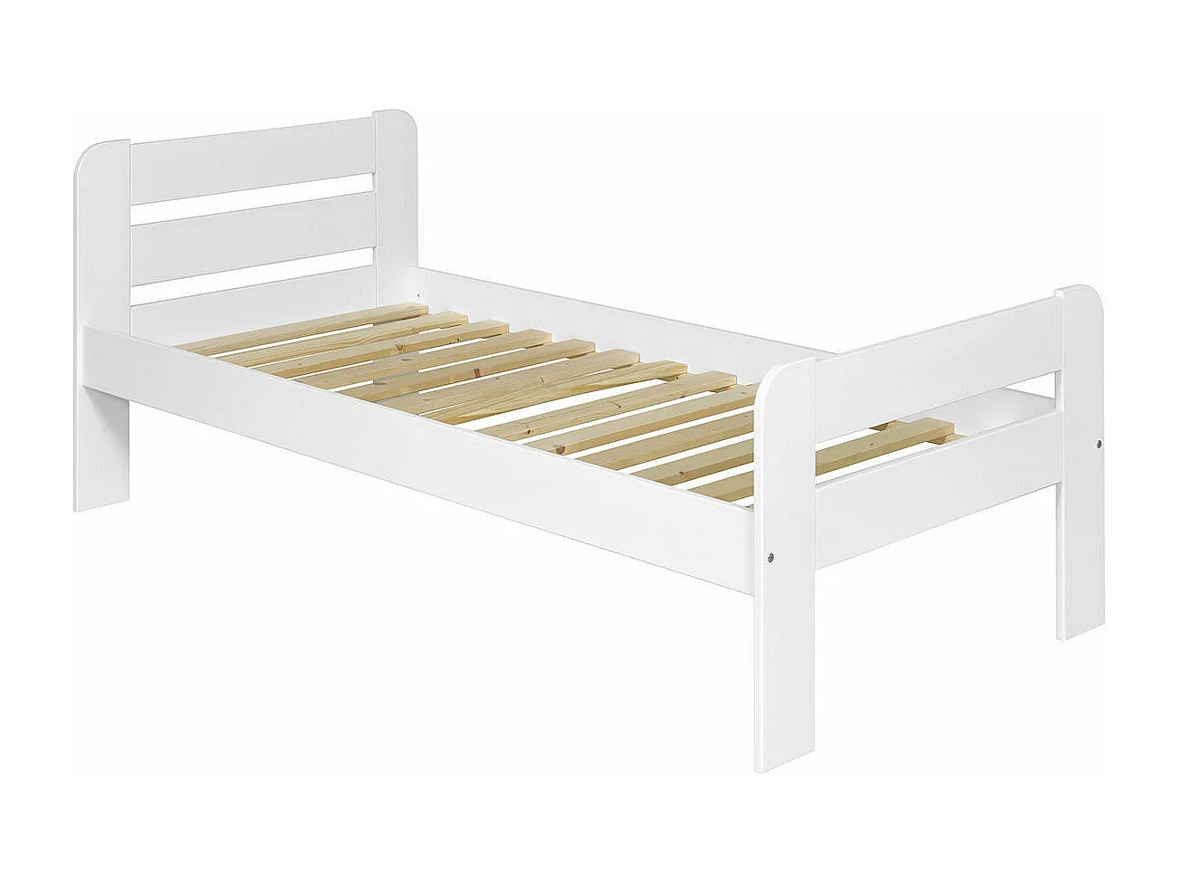 Lit enfant 90x190 cm bois massif blanc SUNDY