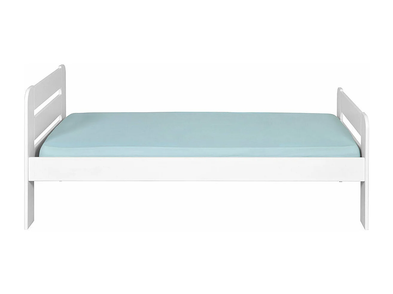 Lit enfant 90x190 cm bois massif blanc SUNDY