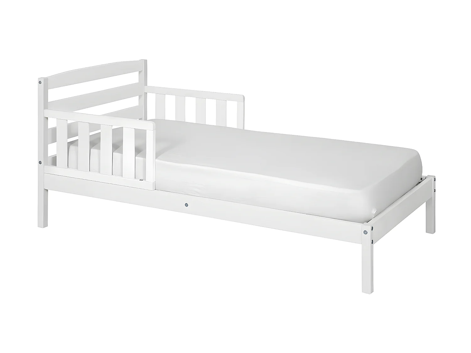 Lit enfant avec matelas 70x140 cm bois massif blanc MISUNA