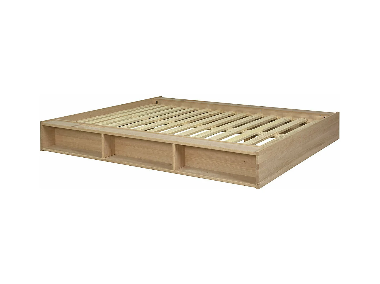 Lit 140x190 cm bois massif bois naturel MALO