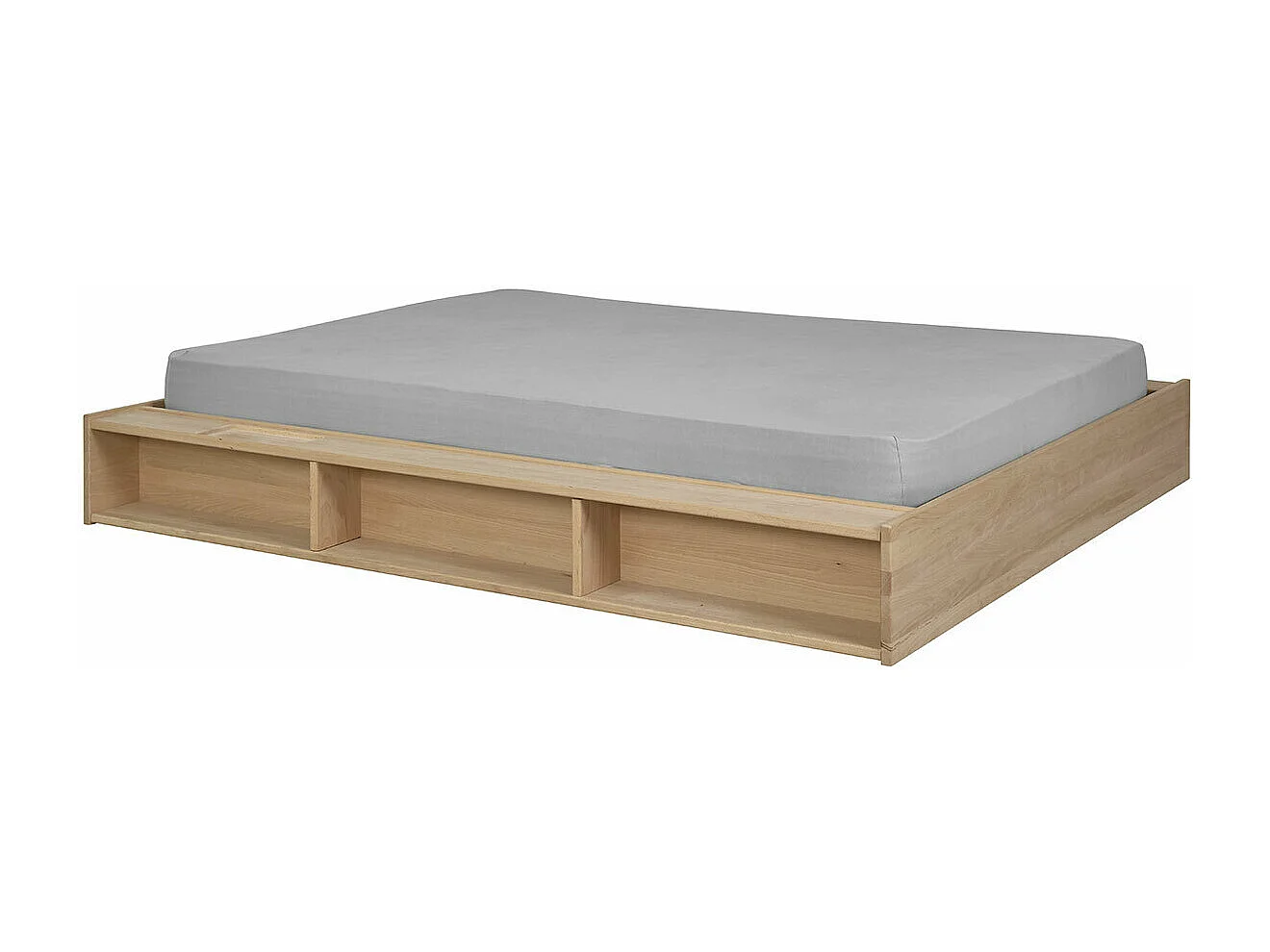 Lit 140x190 cm bois massif bois naturel MALO