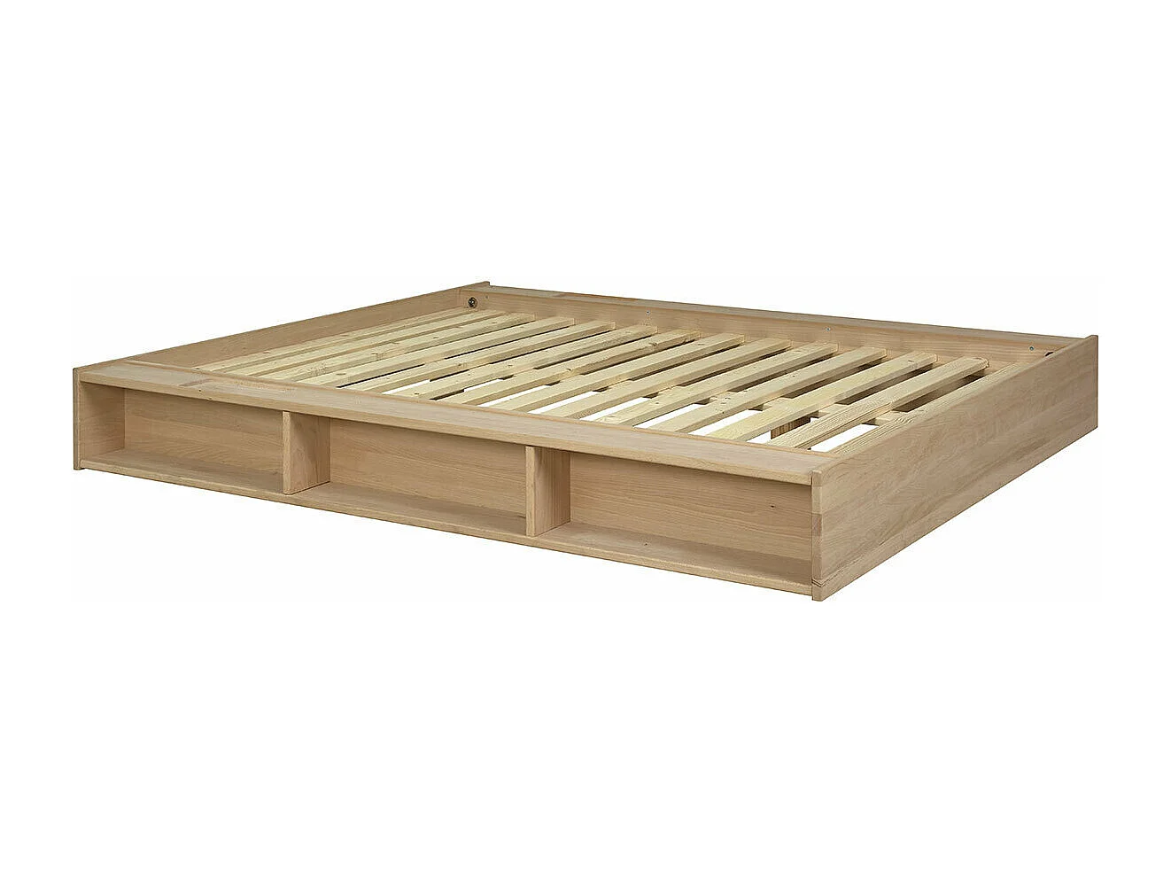 Lit 140x190 cm bois massif bois naturel MALO