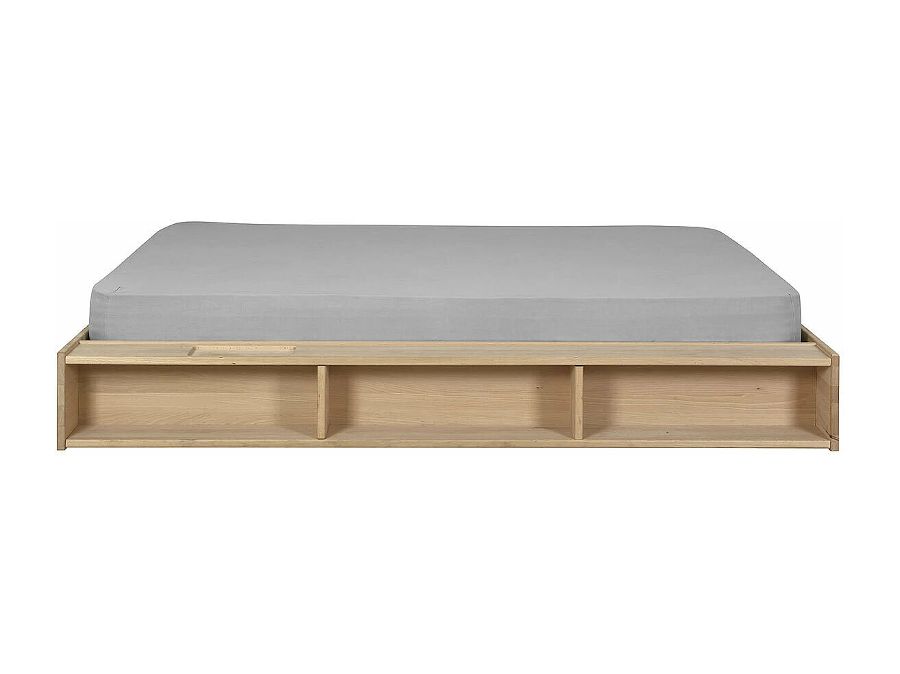 Lit 140x190 cm bois massif bois naturel MALO