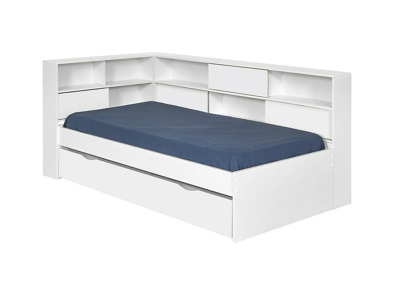 Lit cosy avec tiroir 90x190 cm panneaux de fibres blanc PLAY