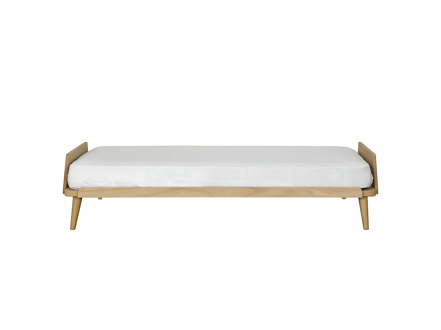 Pack lit avec matelas 90x190 cm bois massif bois naturel KARL