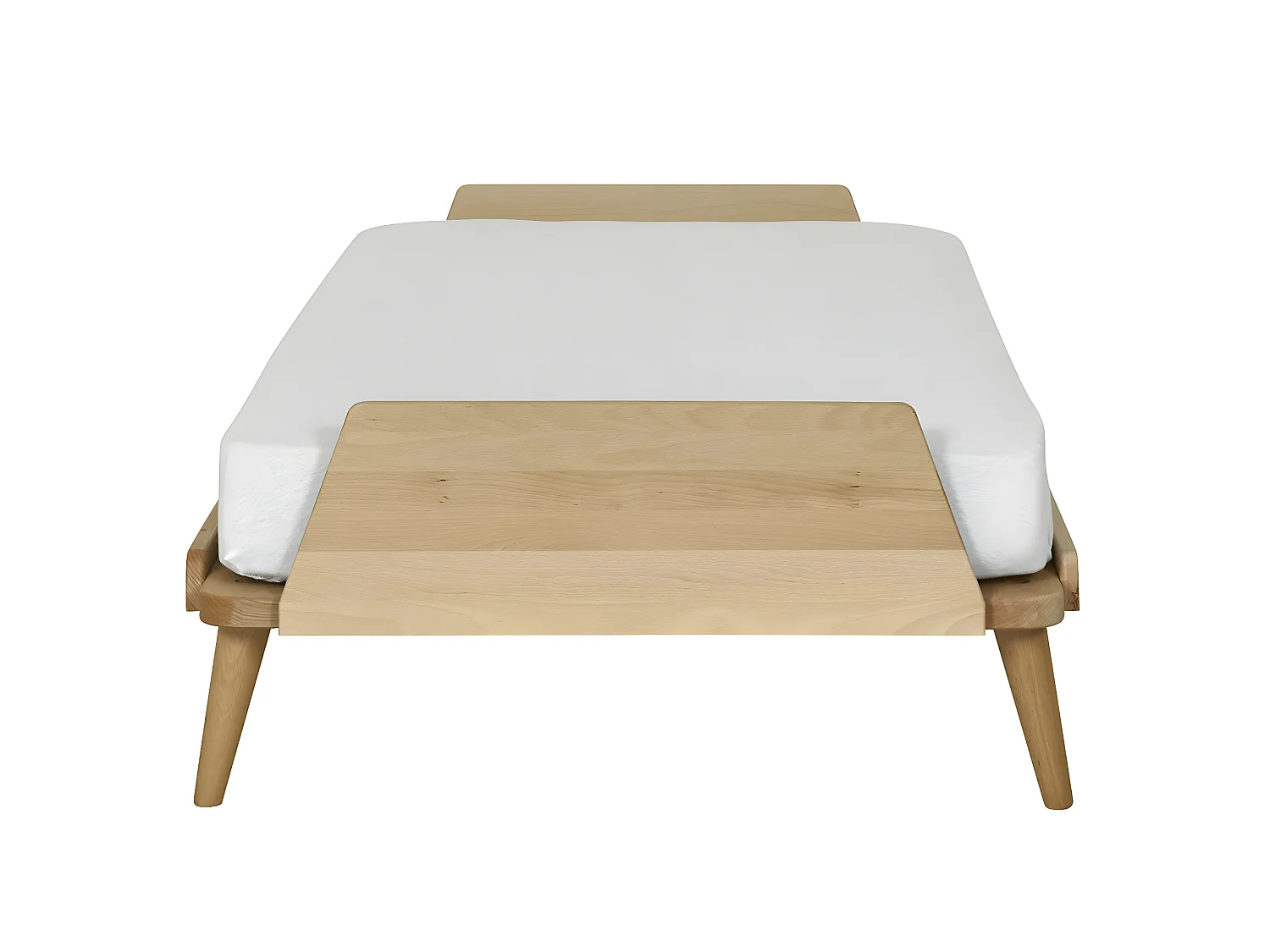 Pack lit avec matelas 90x190 cm bois massif bois naturel KARL
