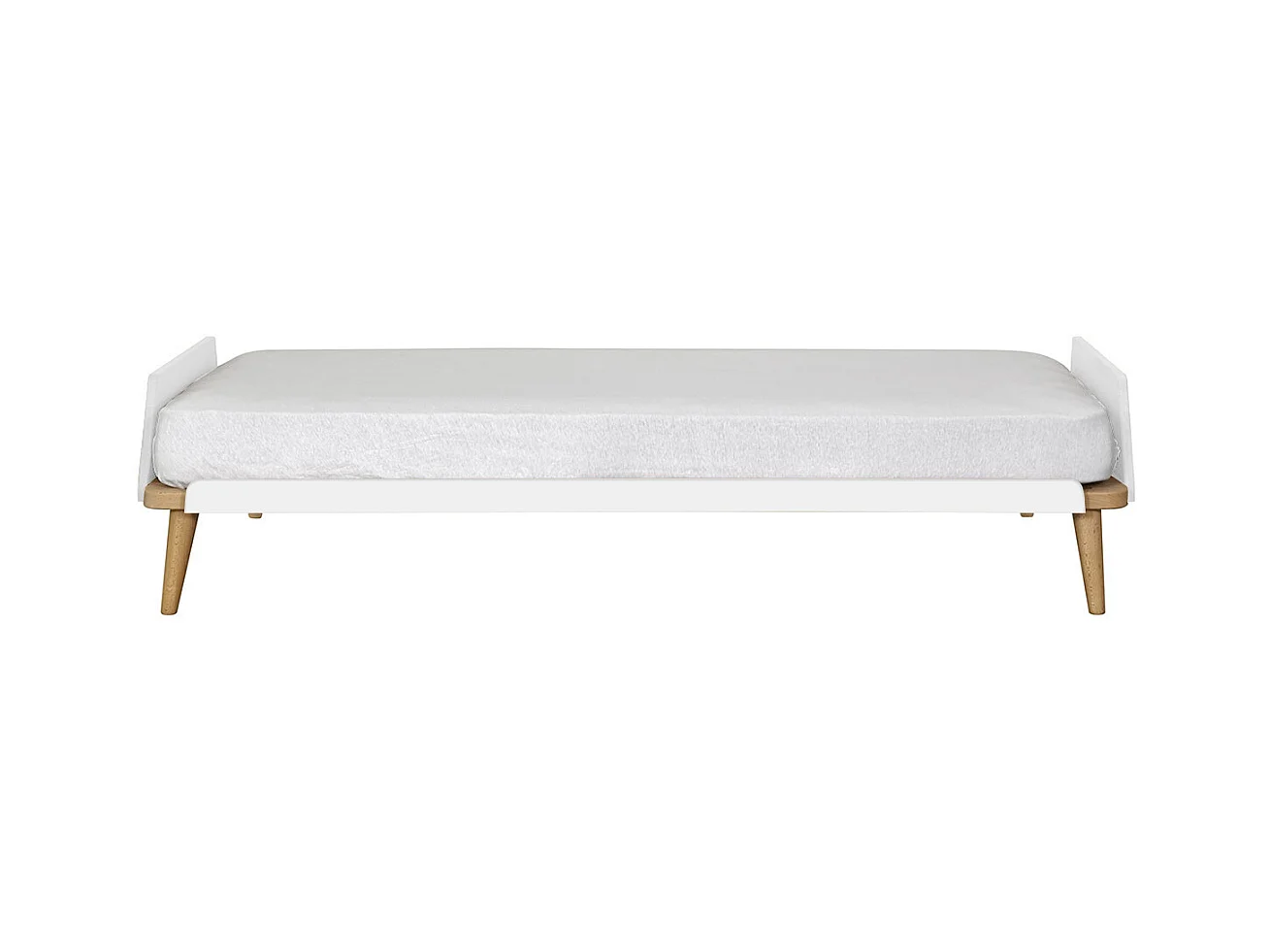 Lit 90x190 cm bois massif blanc et bois KARL