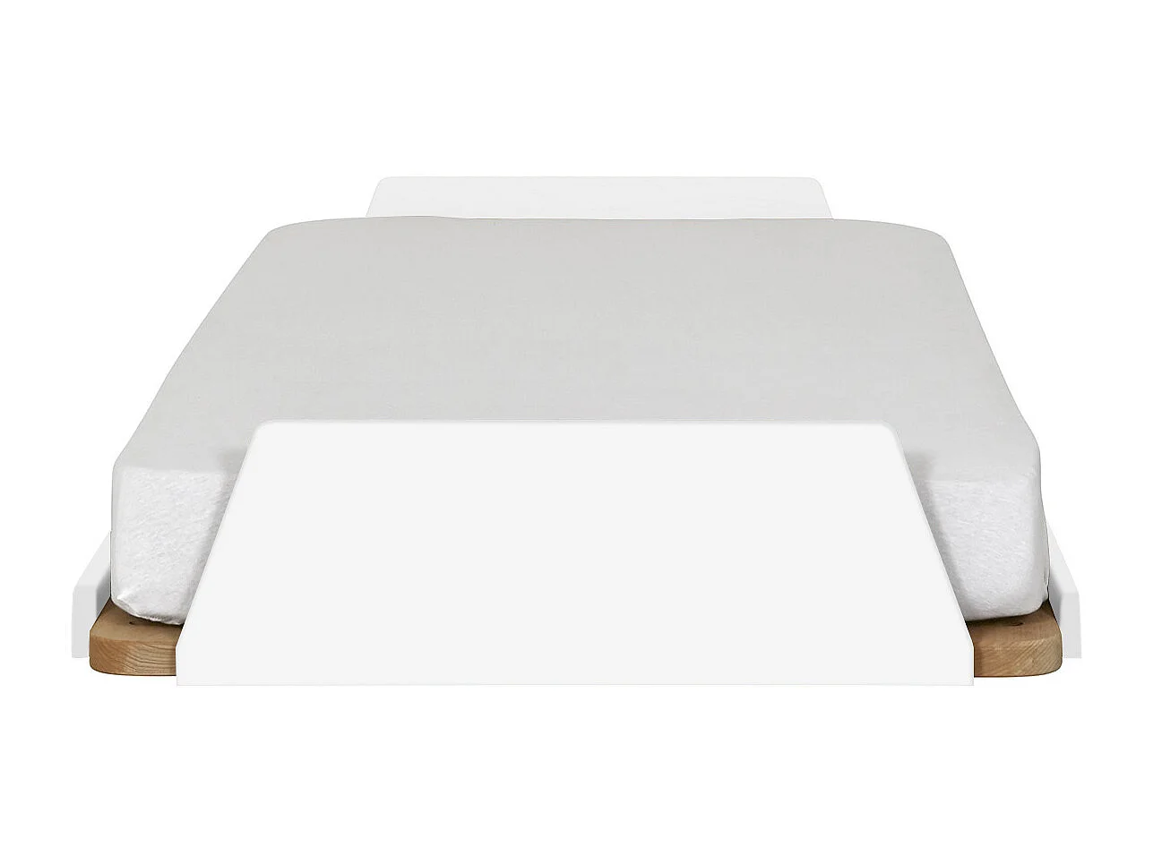 Lit 90x190 cm bois massif blanc et bois KARL