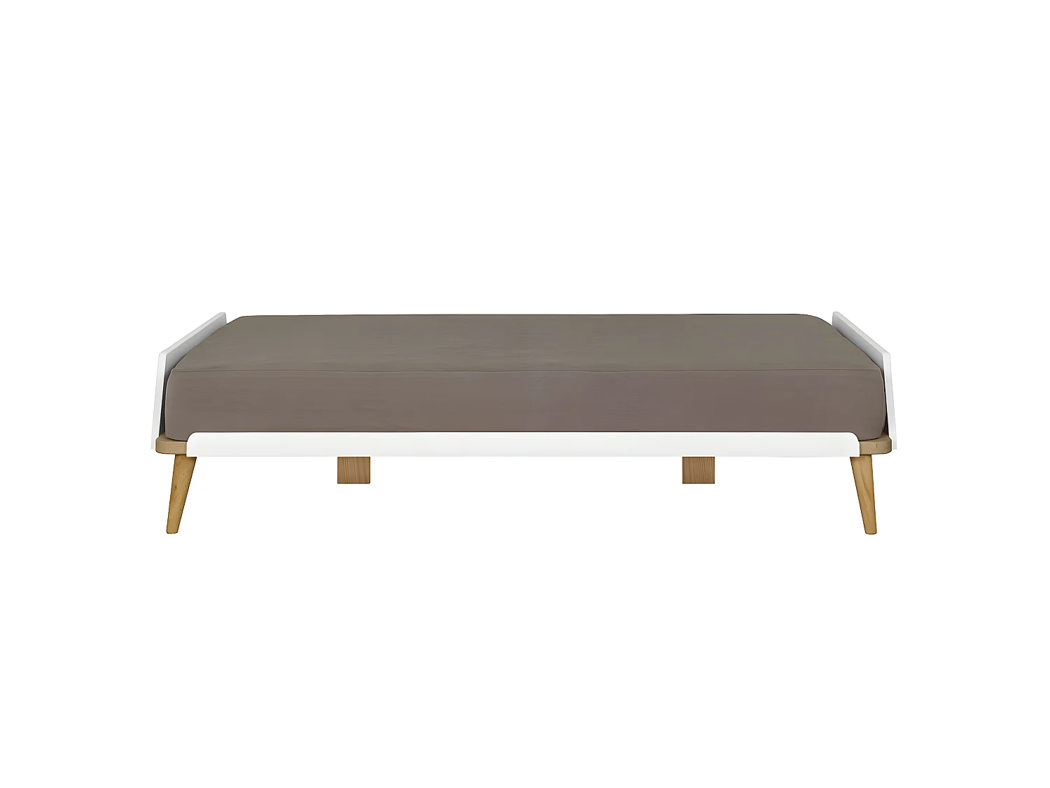 Pack lit avec matelas 120x190 cm bois massif blanc et bois KARL