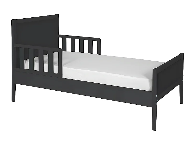 Lit enfant 70x140 cm bois massif gris TINA