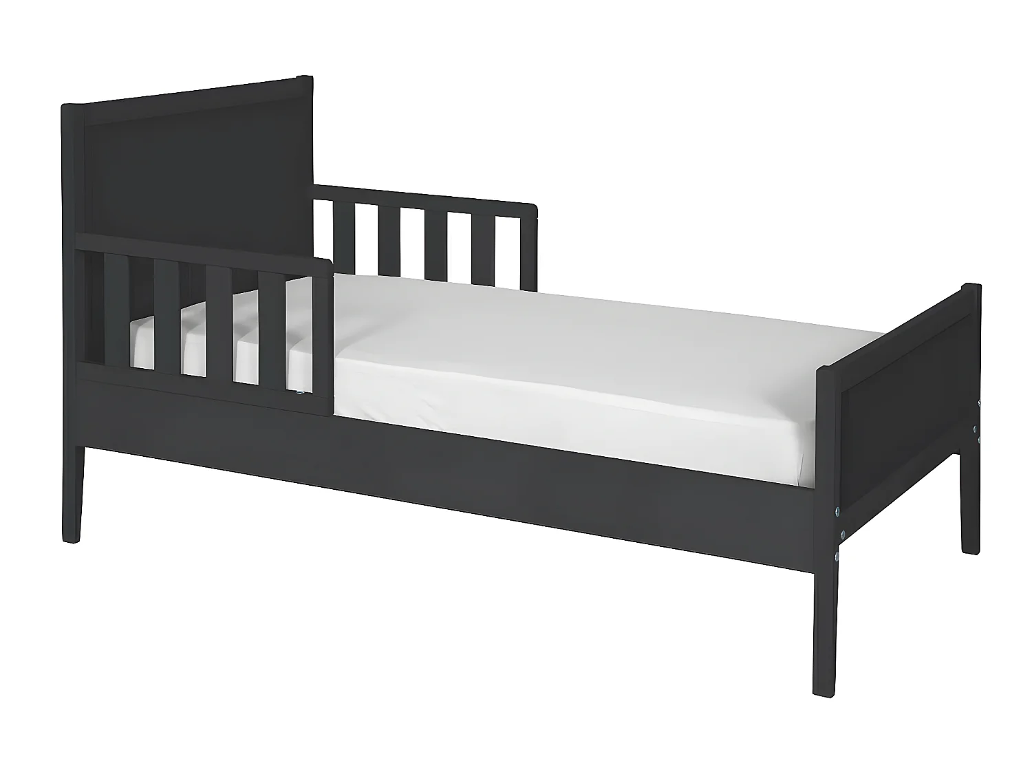 Lit enfant 70x140 cm bois massif gris TINA