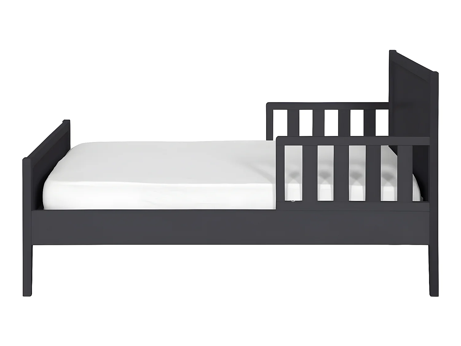 Lit enfant 70x140 cm bois massif gris TINA