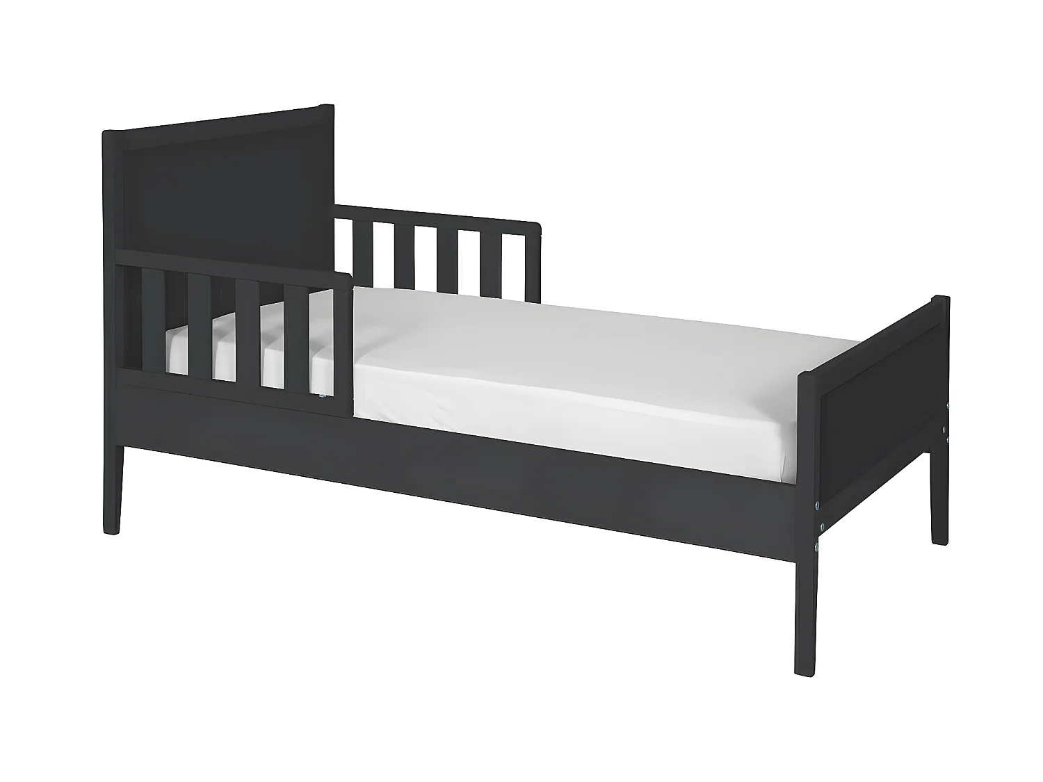 Lit enfant 70x140 cm bois massif gris TINA
