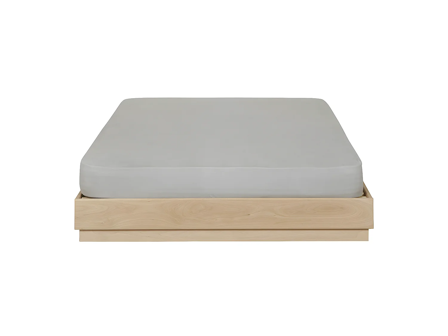 Pack lit avec matelas 160x200 cm bois massif bois naturel BAYA