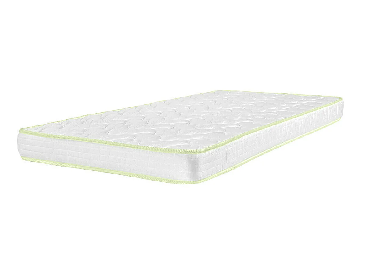 Pack lit avec matelas 90x190 cm bois massif blanc THAIS